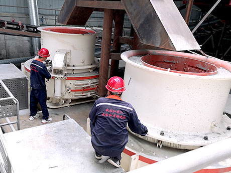 河北石家莊時(shí)產(chǎn)400噸砂石生產(chǎn)線現(xiàn)場