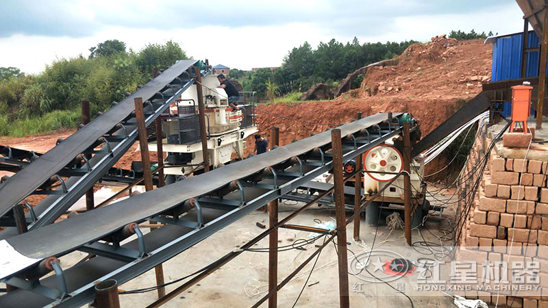 1060破碎機搭配制砂機破碎軟性石料，日產(chǎn)量3230噸