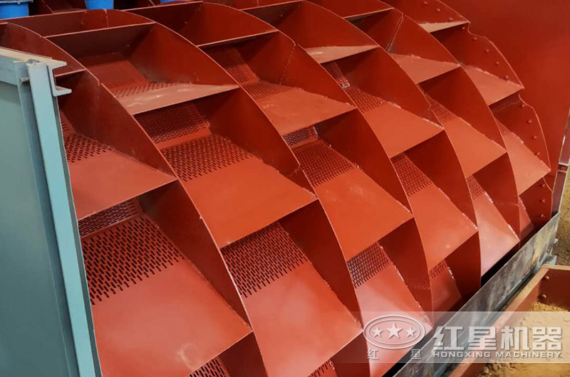 洗砂機篩網(wǎng)細(xì)節(jié)，篩出石粉、雜質(zhì)