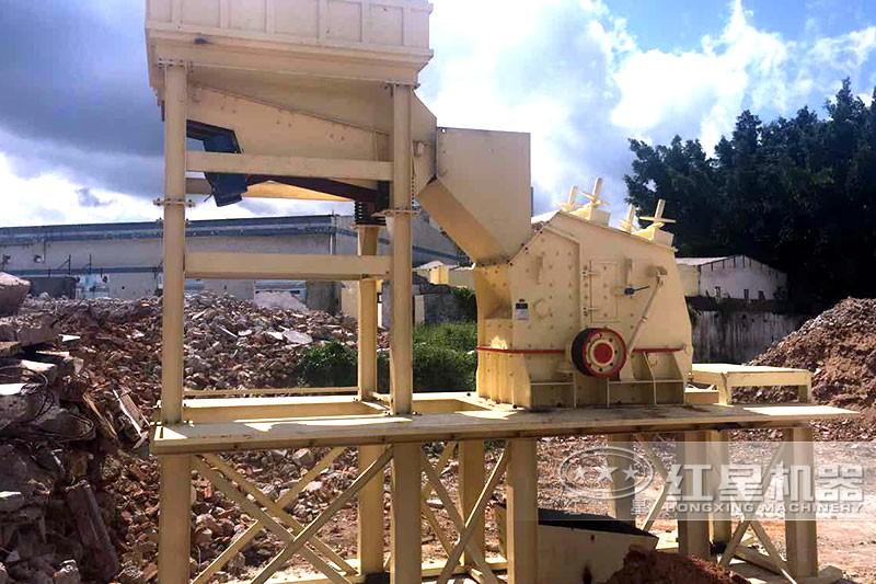 固定式小型建筑垃圾粉碎機(jī)現(xiàn)場