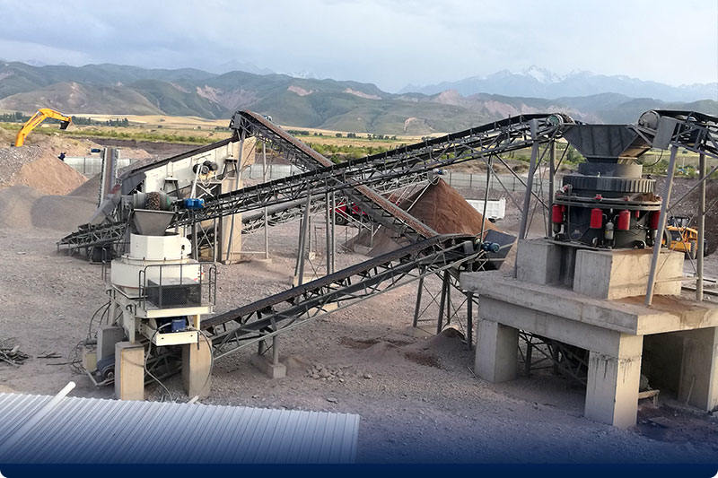 石頭破碎現(xiàn)場，處理高硬度物料