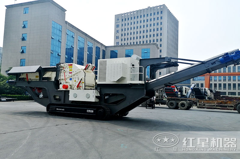 履帶式移動反擊破碎石機，一鍵遙控隨意行走